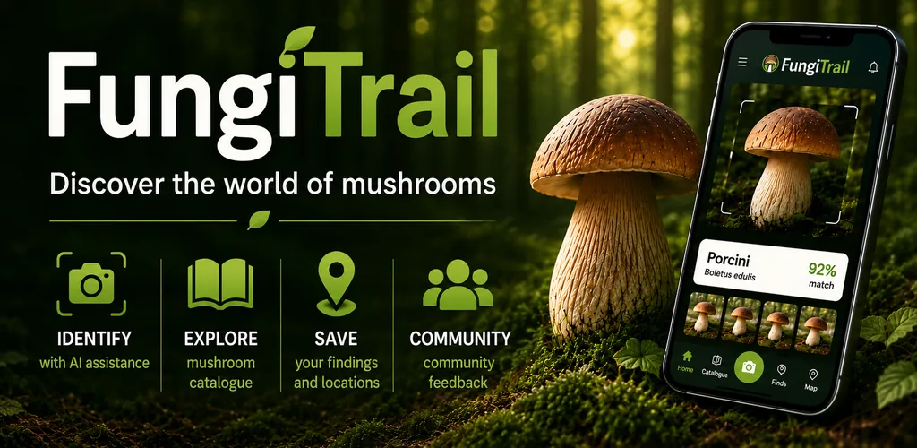 FungiTrail – mushroom identification, catalogue, saved finds and community